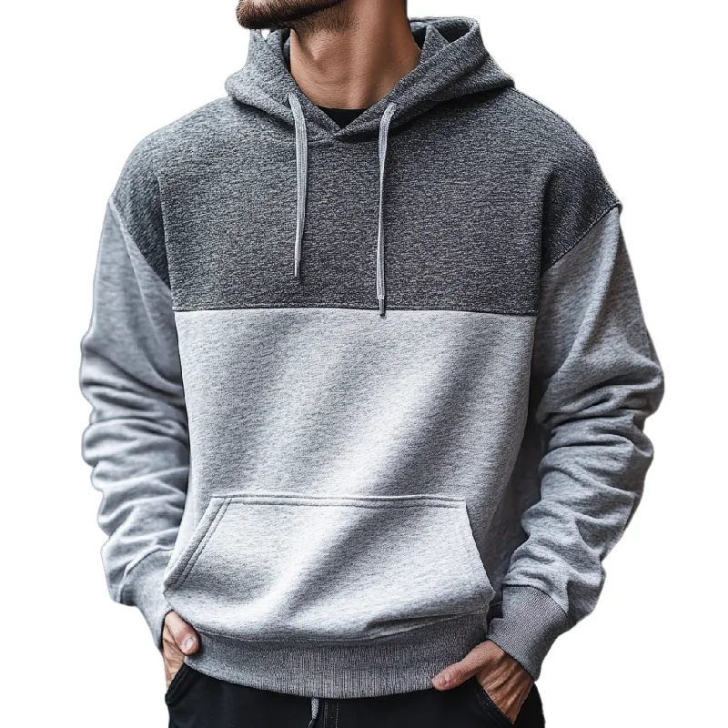 Men's Casual Outdoor Colorblock Long Sleeve Hoodie 81986473F sold by Manly
