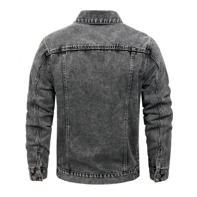 Men's Vintage Lapel Denim Jacket 87136284X sold by Manly product image thumbnail 3