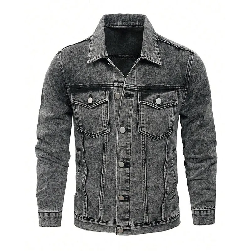 Men's Vintage Lapel Denim Jacket 87136284X sold by Manly product image thumbnail 2