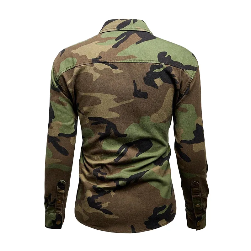 Men's Outdoor Camouflage Long Sleeve Lapel Shirt 75283771X sold by Manly product image thumbnail 2