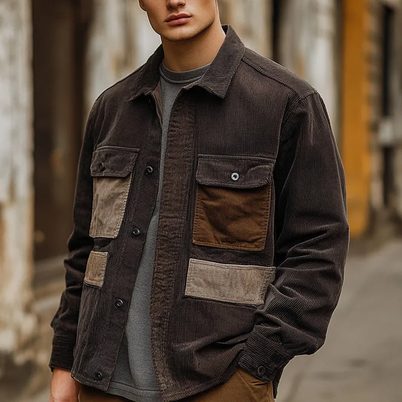 Men's Vintage Corduroy and Suede Long Sleeve Shirt 27288669U sold by Manly product image thumbnail 2