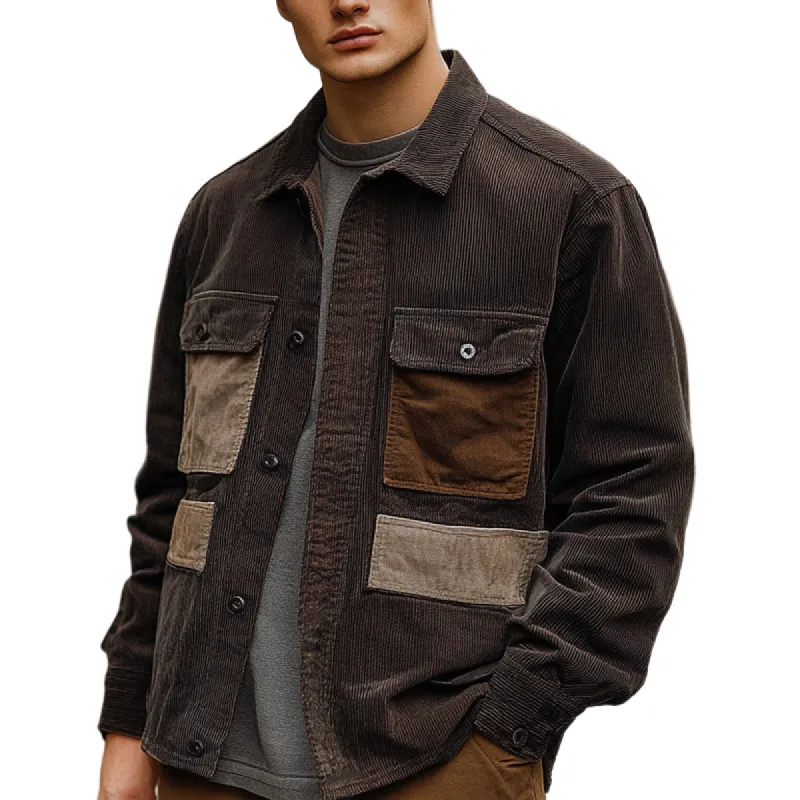 Men's Vintage Corduroy and Suede Long Sleeve Shirt 27288669U sold by Manly