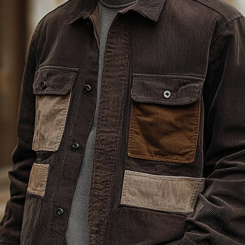 Men's Vintage Corduroy and Suede Long Sleeve Shirt 27288669U sold by Manly product image thumbnail 3