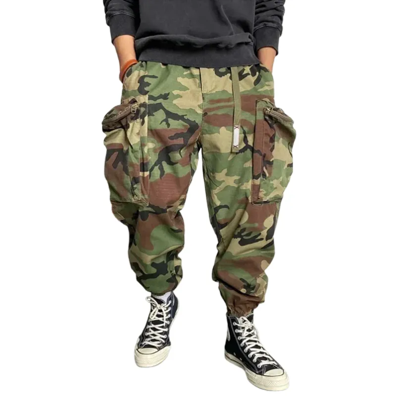Men's Fashion Camo Elastic Waist Multi-pocket Cargo Pants 25335575Z sold by Manly