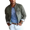 Men's Vintage Washed Stand Collar Double Chest Pockets Cargo Jacket 59466655Y sold by Manly