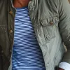 Men's Vintage Washed Stand Collar Double Chest Pockets Cargo Jacket 59466655Y sold by Manly
