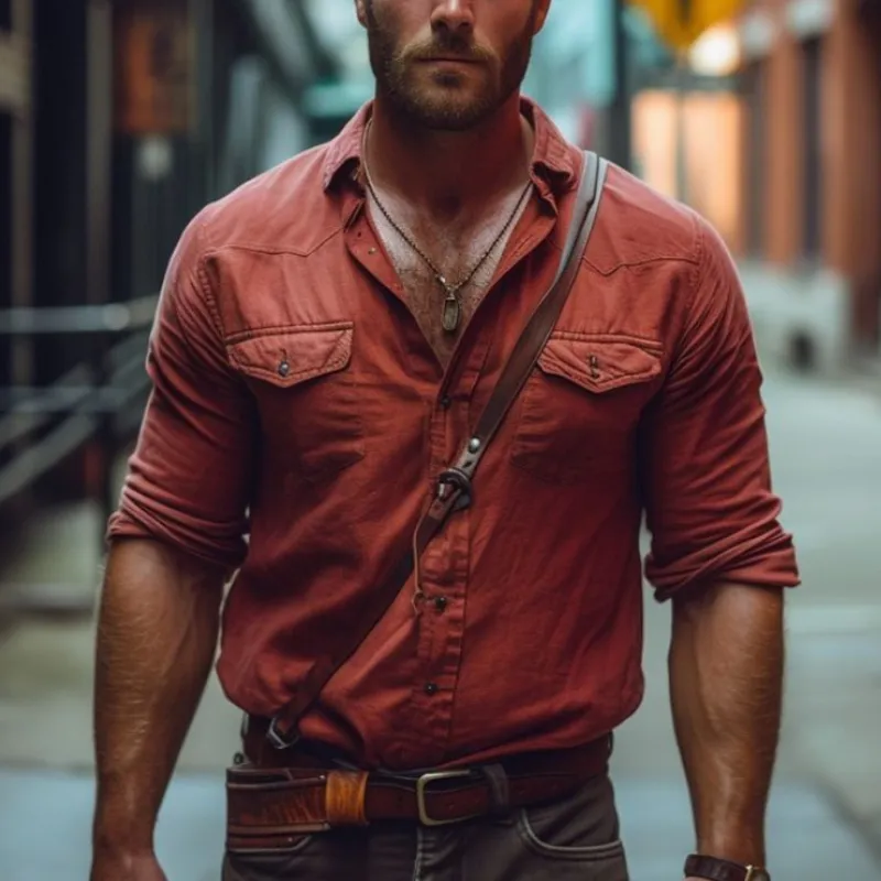 Men's Classic Casual Slim Fit Linen Long Sleeve Shirt 88330809K sold by Manly product image thumbnail 2