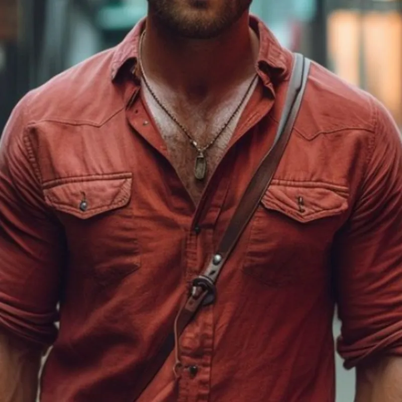 Men's Classic Casual Slim Fit Linen Long Sleeve Shirt 88330809K sold by Manly product image thumbnail 4