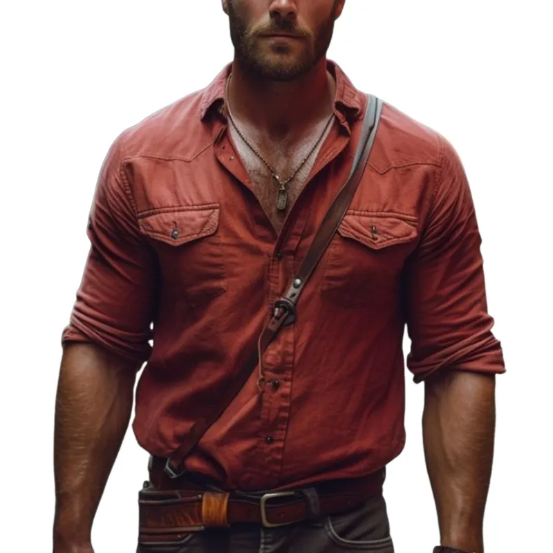 Men's Classic Casual Slim Fit Linen Long Sleeve Shirt 88330809K sold by Manly