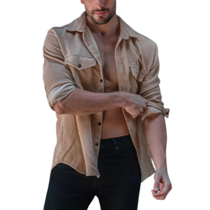 Men's Classic Casual Corduroy Long Sleeve Shirt 66448682K sold by Manly