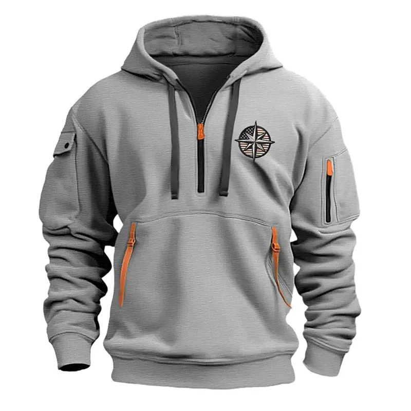 Men's Casual Sports Multi-Zip Hoodie 01523302X sold by Manly