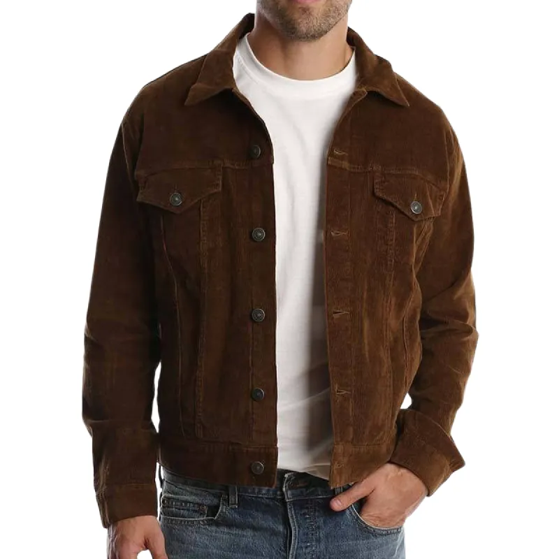 Men's Vintage Slim Fit Corduroy Lapel Button Jacket 76031169U sold by Manly