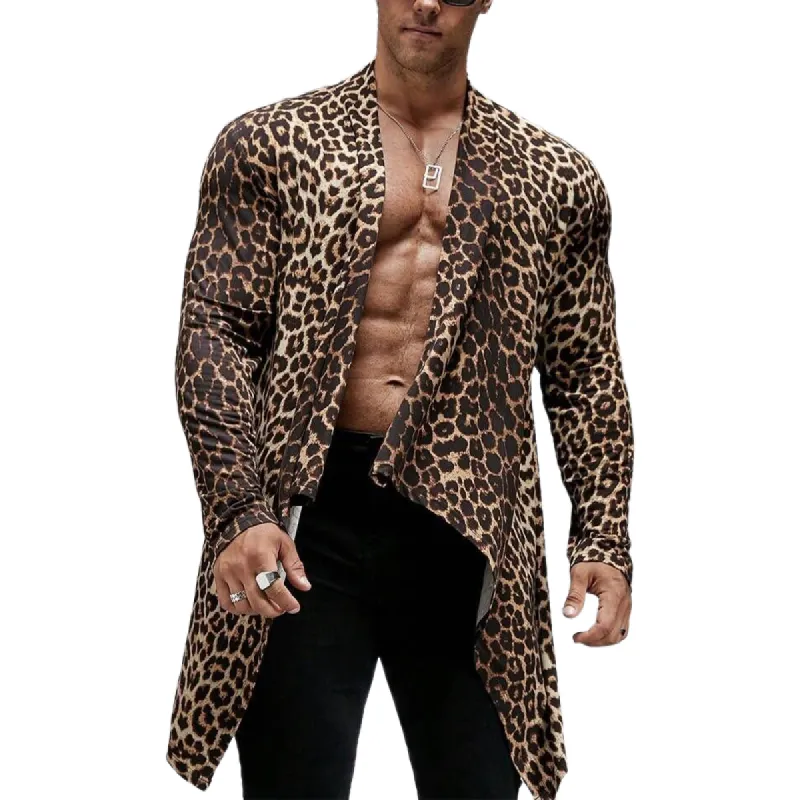 Men's Vintage Leopard Print Long Shirt 71923112U sold by Manly