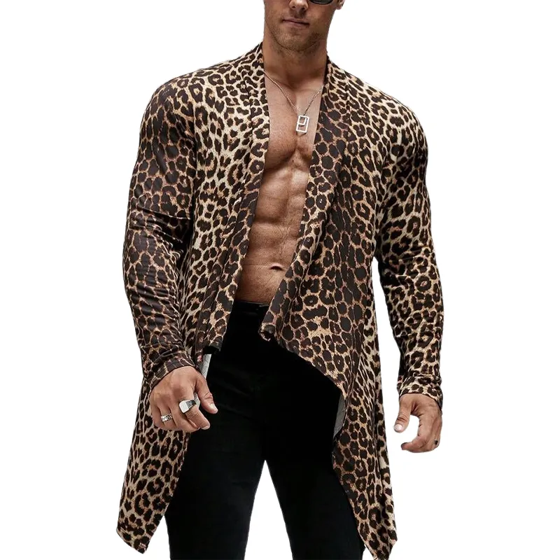 Men's Vintage Leopard Print Long Shirt 71923112U sold by Manly