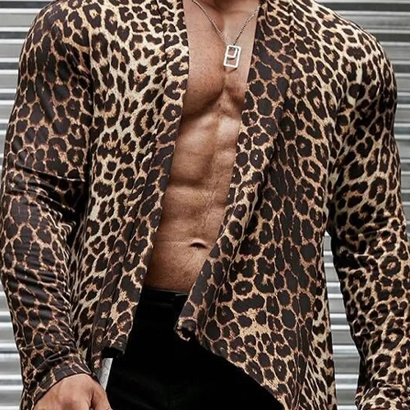 Men's Vintage Leopard Print Long Shirt 71923112U sold by Manly product image thumbnail 3