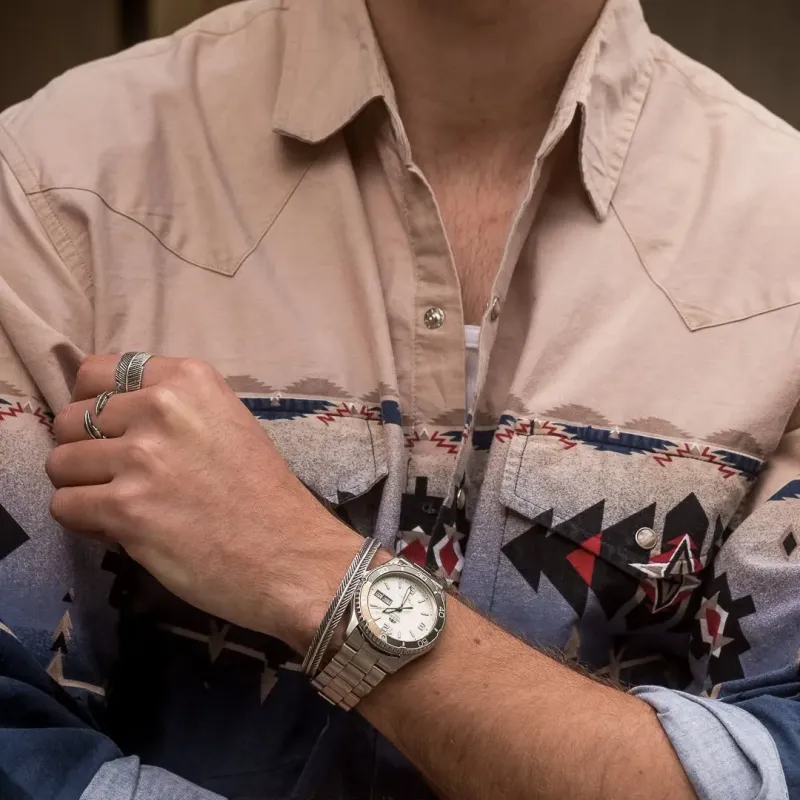 Men's Classic Casual Printed Long Sleeve Shirt 43451853K sold by Manly product image thumbnail 3