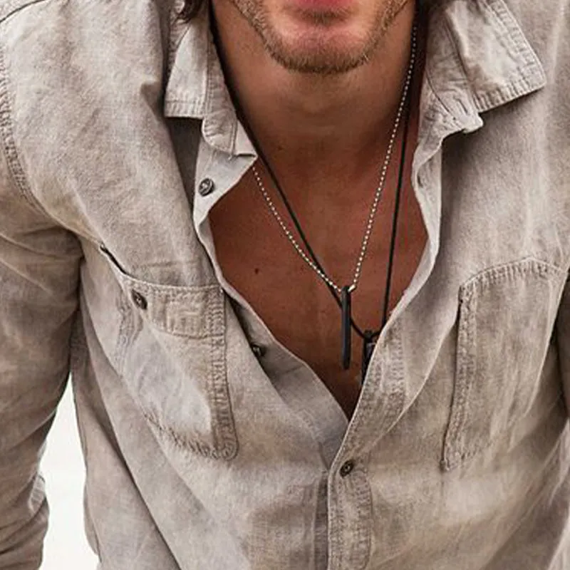 Men's Vintage Washed Distressed Long Sleeve Shirt 15233608X sold by Manly product image thumbnail 3