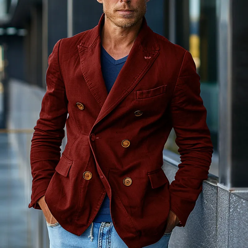 Men's Solid Color Double Breasted Casual Blazer 90298939X sold by Manly product image thumbnail 2