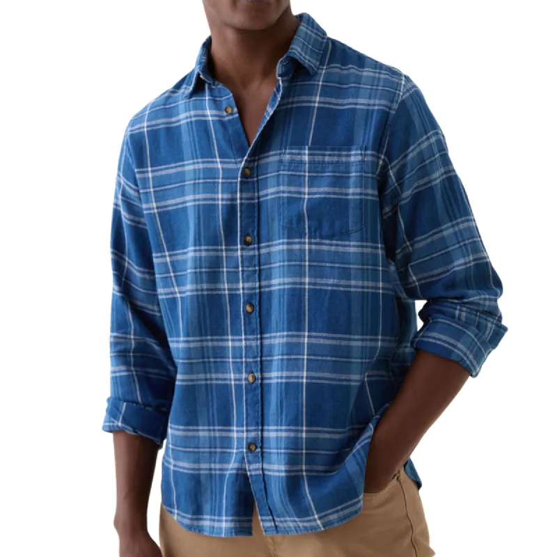 Men's Retro Casual Lapel Plaid Long Sleeve Shirt 70015793F sold by Manly