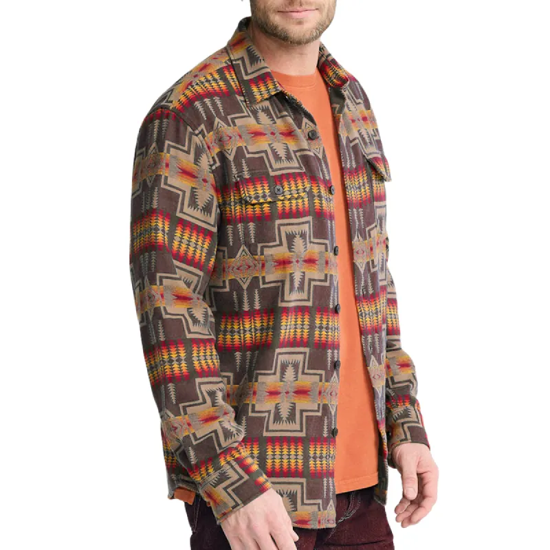 Men's Retro Casual Lapel Digital Printed Long Sleeve Shirt 30658457F sold by Manly