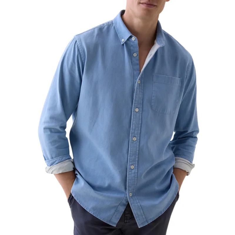 Men's Retro Casual Lapel Denim Long Sleeve Shirt 57651661F sold by Manly