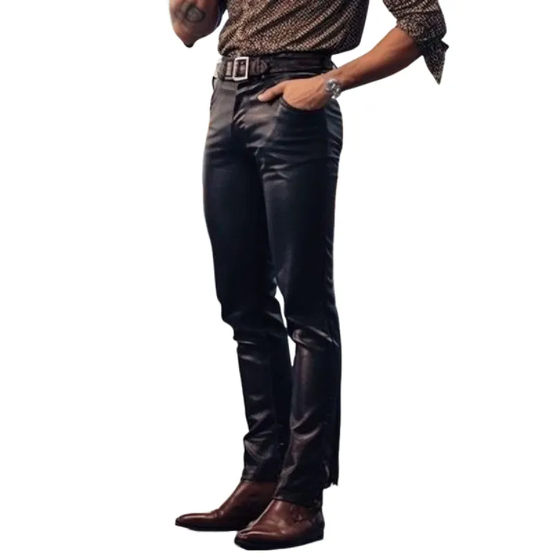 Men's Classic Vintage Casual Leather Pants 66039577K sold by Manly