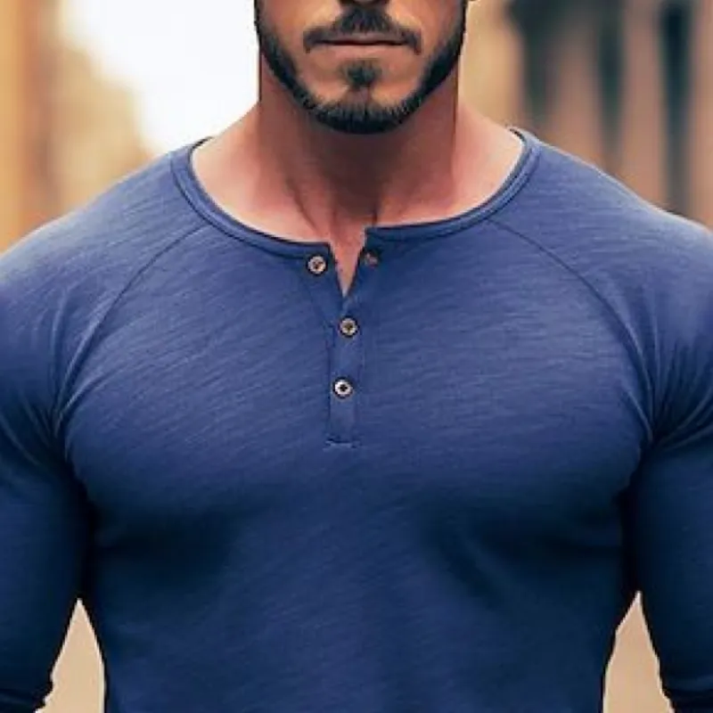 Men's Classic Casual Slim Fit Bamboo Cotton Long Sleeve T-Shirt 93905781K sold by Manly product image thumbnail 3