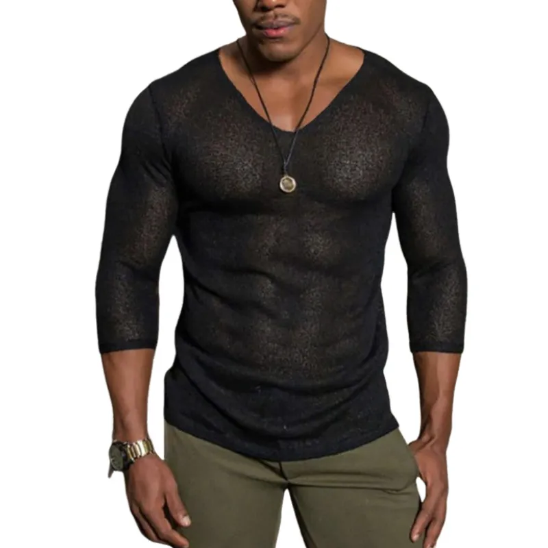 Men's Classic Casual Slim Fit Knit Long Sleeve T-Shirt 07682541K sold by Manly