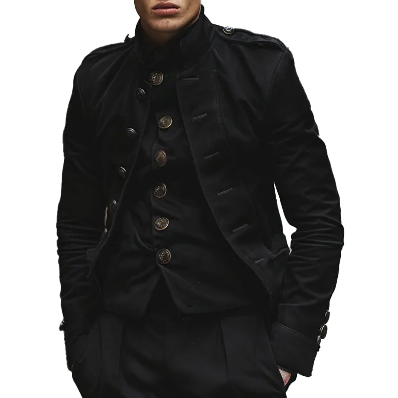 Men's Stand Collar Solid Color Single Breasted Blazer 56845493X sold by Manly