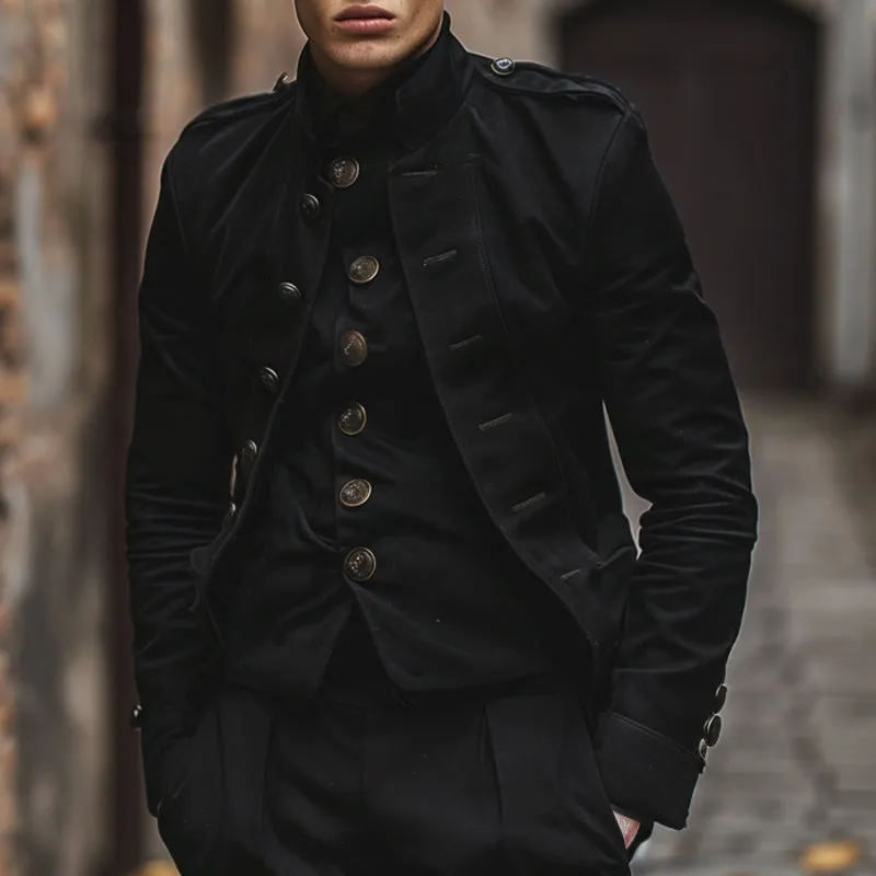 Men's Stand Collar Solid Color Single Breasted Blazer 56845493X sold by Manly product image thumbnail 2