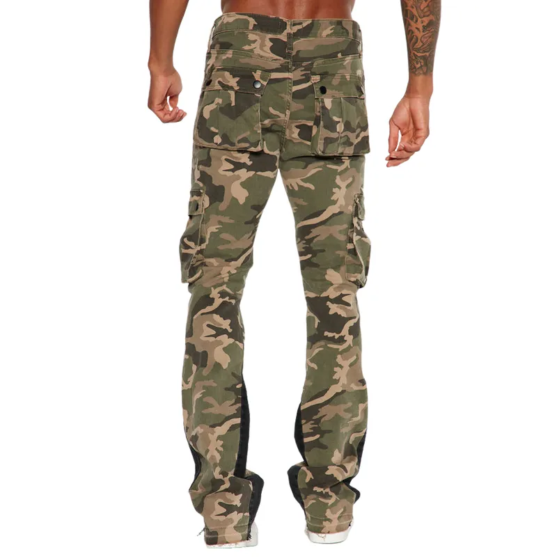 Men's Casual Versatile Multi-Pocket Distressed Camouflage Cargo Pants 63787992F sold by Manly product image thumbnail 3