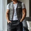 Men's Classic Casual Shawl Collar Textured Leather Vest 06265022K sold by Manly