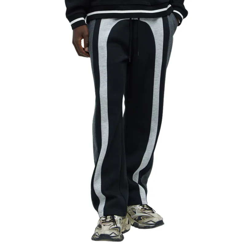 Men's Casual Loose Drawstring Elastic Waist Colorblocked Sports Pants 87490664F sold by Manly