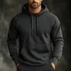 Men's Casual Solid Color Sports Hoodie 94234260F sold by Manly