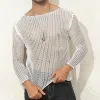 Men's Mesh Slim Fit Knit Long Sleeve T-shirt 74876783U sold by Manly