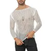 Men's Mesh Slim Fit Knit Long Sleeve T-shirt 74876783U sold by Manly