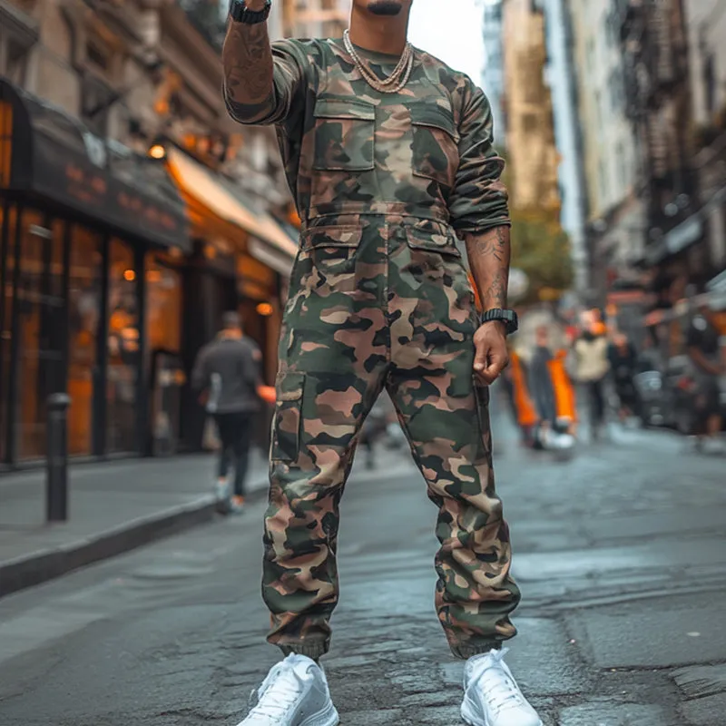 Men's Retro Casual Camouflage Print Multi-Pocket Outdoor Jumpsuit 63668441TO sold by Manly product image thumbnail 2
