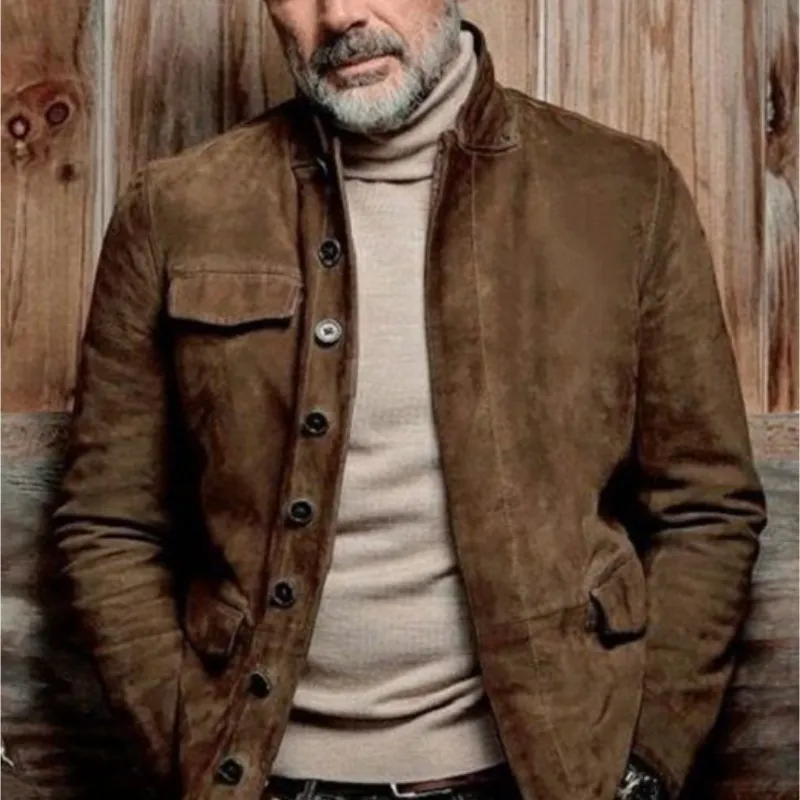 Men's Classic Vintage Casual Multi-Pocket Button Suede Jacket 99848554K sold by Manly product image thumbnail 2