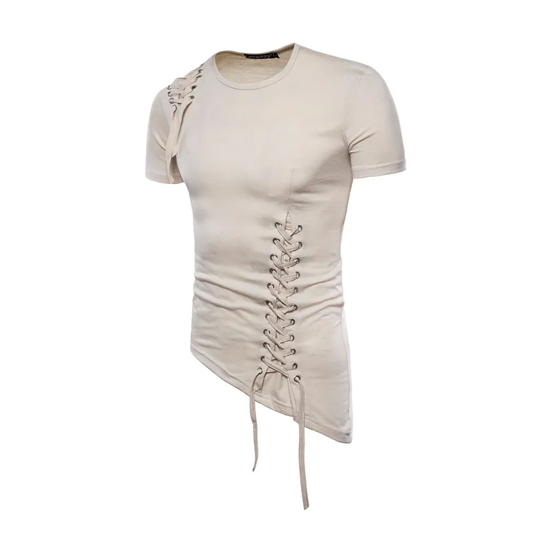 Men's Casual Design Slim Round Neck Cotton Short-sleeved T-shirt 03982781K sold by Manly