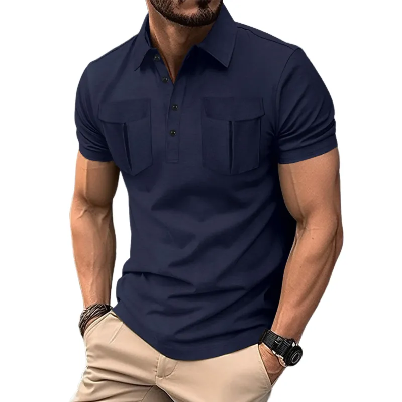 Men's Casual Multi-pocket Short-sleeved POLO Shirt 17731358X sold by Manly