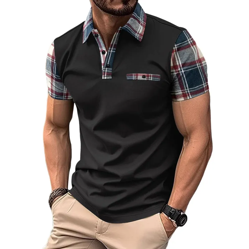 Men's Plaid Short Sleeve POLO Shirt 76840742X sold by Manly product image thumbnail 2