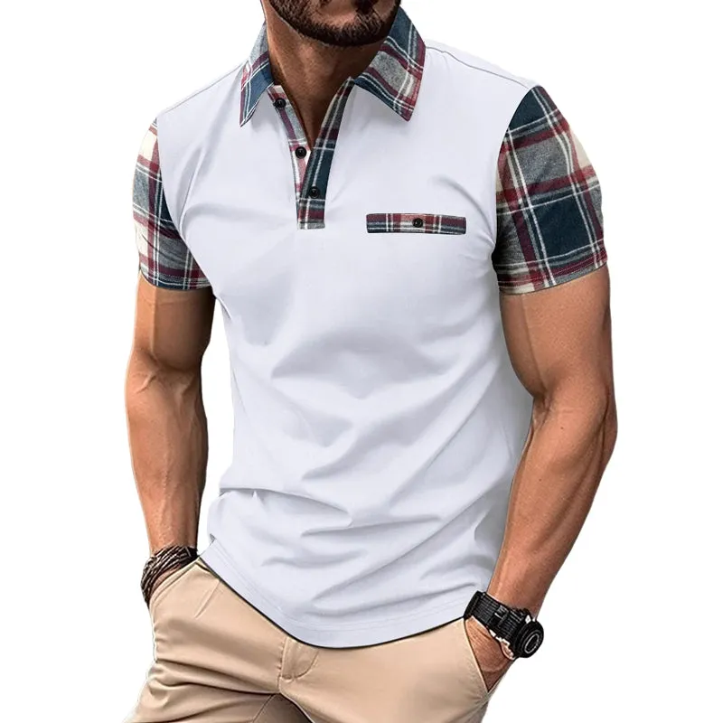 Men's Plaid Short Sleeve POLO Shirt 76840742X sold by Manly product image thumbnail 3