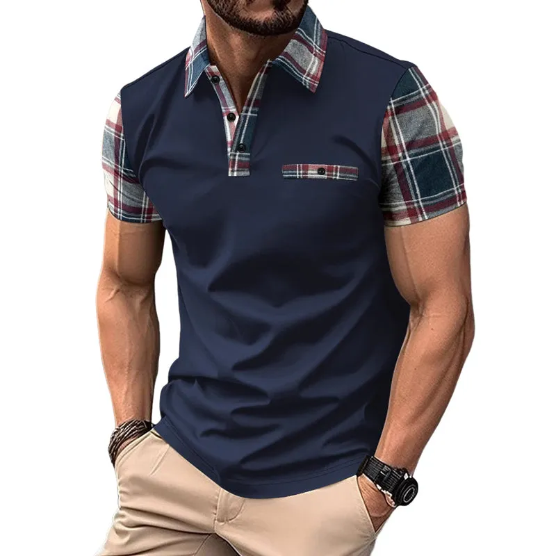 Men's Plaid Short Sleeve POLO Shirt 76840742X sold by Manly