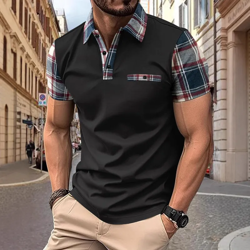 Men's Plaid Short Sleeve POLO Shirt 76840742X sold by Manly product image thumbnail 5