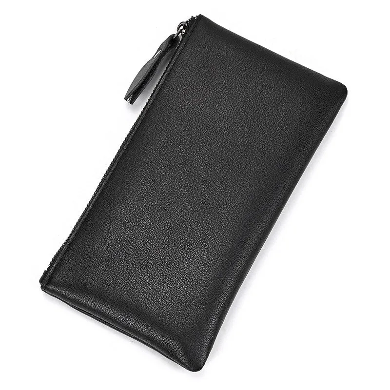 Men's Vintage Crazy Horse Leather Large Capacity Zip Long Wallet 41489562X sold by Manly product image thumbnail 2