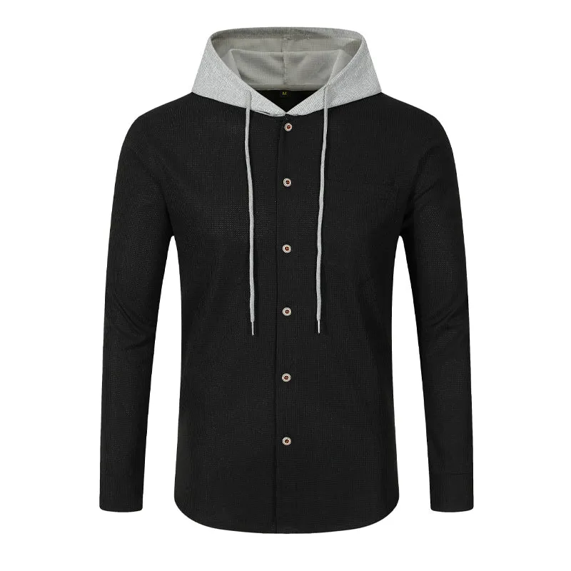 Men's Casual Waffle Panel Hooded Jacket 36673977X sold by Manly product image thumbnail 4
