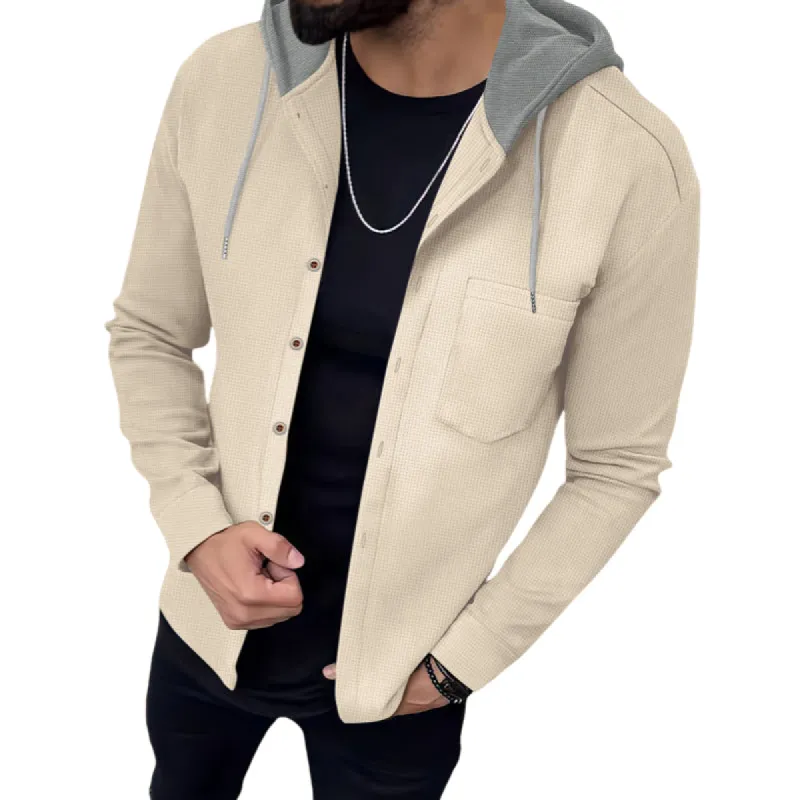 Men's Casual Waffle Panel Hooded Jacket 36673977X sold by Manly