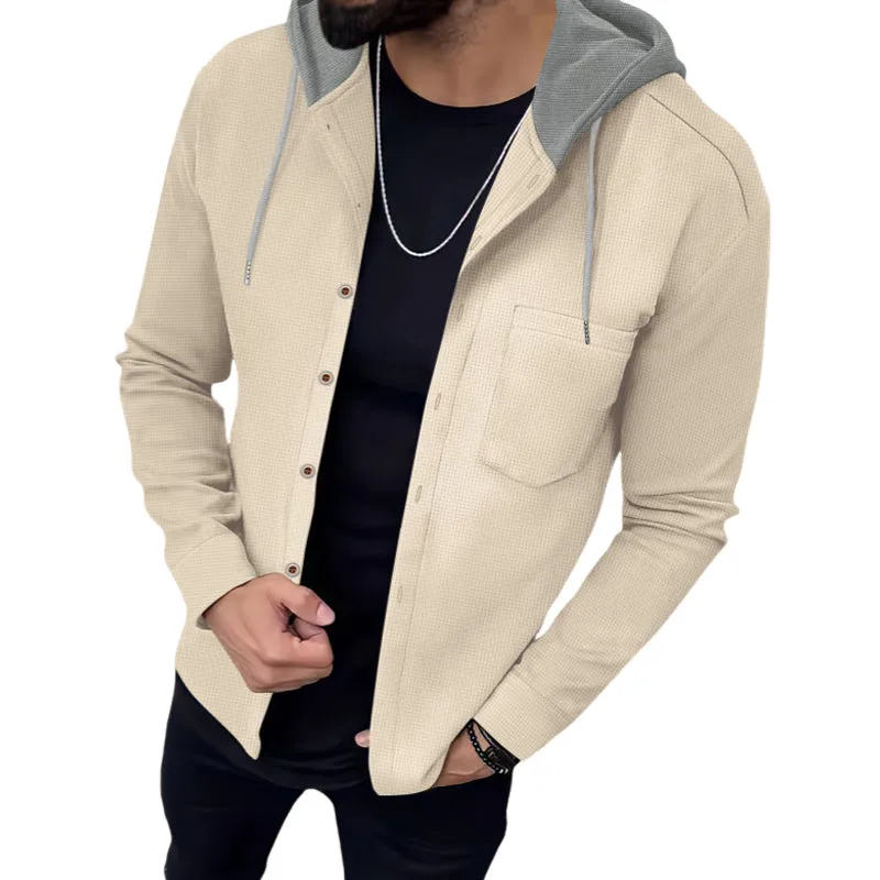 Men's Casual Waffle Panel Hooded Jacket 36673977X sold by Manly