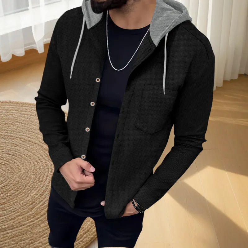 Men's Casual Waffle Panel Hooded Jacket 36673977X sold by Manly product image thumbnail 2