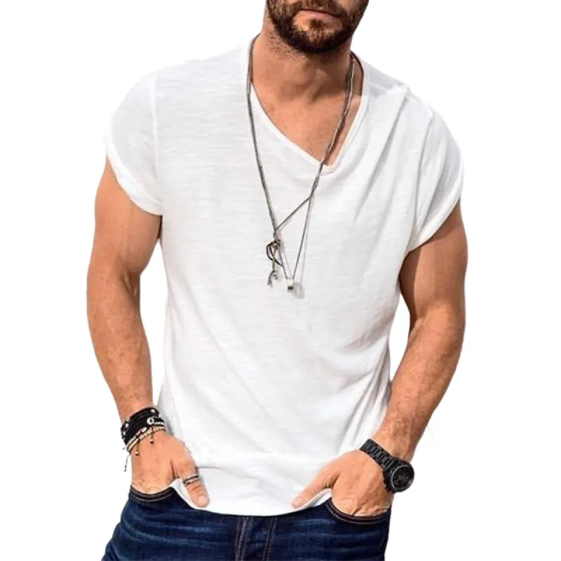 Men's Casual Round Neck Slim Fit Bamboo Cotton Short Sleeve T-shirt 98235762K sold by Manly